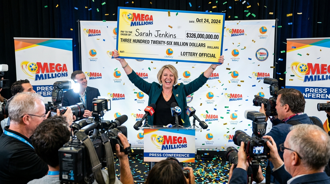 Sarah Jenkins Mega Millions Winner with Lotto Champ